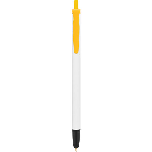 BIC® Clic Stic Stylus Kugelschreiber , BiC, weiß/gelb/schwarz, Kunststoff, 14,00cm x 1,20cm (Länge x Breite), Bild 1