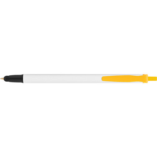 BIC® Clic Stic Stylus Kugelschreiber , BiC, weiss/gelb/schwarz, Kunststoff, 14,00cm x 1,20cm (Länge x Breite), Bild 3