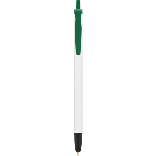 BIC® Clic Stic Stylus Kugelschreiber , BiC, weiss/grün/schwarz, Kunststoff, 14,00cm x 1,20cm (Länge x Breite), Bild 1