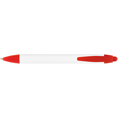 BIC® Wide Body™ Kugelschreiber , BiC, weiß/gefr. rot, Kunststoff, 14,20cm x 1,50cm (Länge x Breite), Bild 3