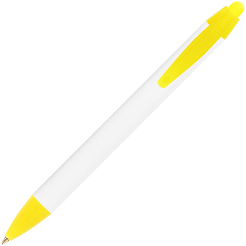 BIC® Wide Body™ Kugelschreiber , BiC, weiss/gefr. gelb, Kunststoff, 14,20cm x 1,50cm (Länge x Breite), Bild 2