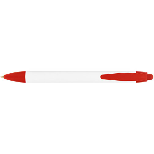 BIC® Wide Body™ Kugelschreiber , BiC, weiss/rot, Kunststoff, 14,20cm x 1,50cm (Länge x Breite), Bild 3