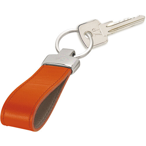Schlüsselanhänger , orange, Anilin-Rindleder Toscana, 8,50cm x 2,50cm (Länge x Breite), Bild 1