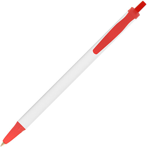 BIC® Clic Stic Digital Kugelschreiber , BiC, weiss/gefr. rot, Kunststoff, 14,00cm x 1,20cm (Länge x Breite), Bild 2
