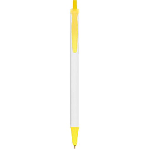 BIC® Clic Stic Digital Kugelschreiber , BiC, weiss/gefr. gelb, Kunststoff, 14,00cm x 1,20cm (Länge x Breite), Bild 1