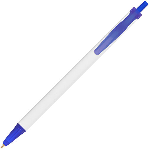BIC® Clic Stic Digital Kugelschreiber , BiC, weiss/gefr. dunkelblau, Kunststoff, 14,00cm x 1,20cm (Länge x Breite), Bild 2