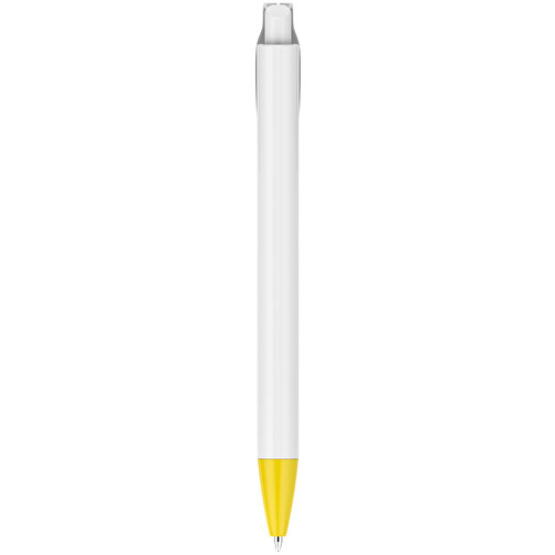 Kugelschreiber – Fanny Weiß , Promo Effects, gelb, Kunststoff, 14,20cm x 1,20cm (Länge x Breite), Bild 3