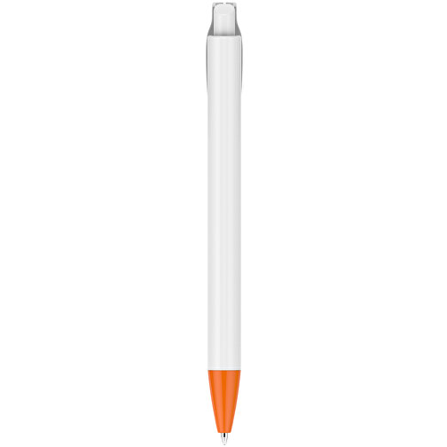 Kugelschreiber – Fanny Weiß , Promo Effects, orange, Kunststoff, 14,20cm x 1,20cm (Länge x Breite), Bild 3