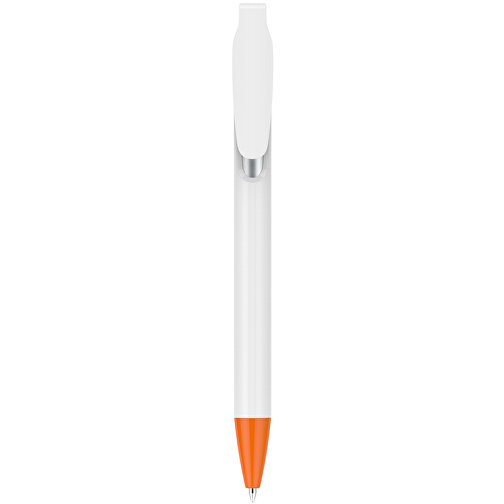 Kugelschreiber – Fanny Weiß , Promo Effects, orange, Kunststoff, 14,20cm x 1,20cm (Länge x Breite), Bild 4