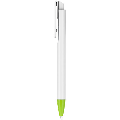 Kugelschreiber – Fanny Weiß , Promo Effects, grün, Kunststoff, 14,20cm x 1,20cm (Länge x Breite), Bild 2