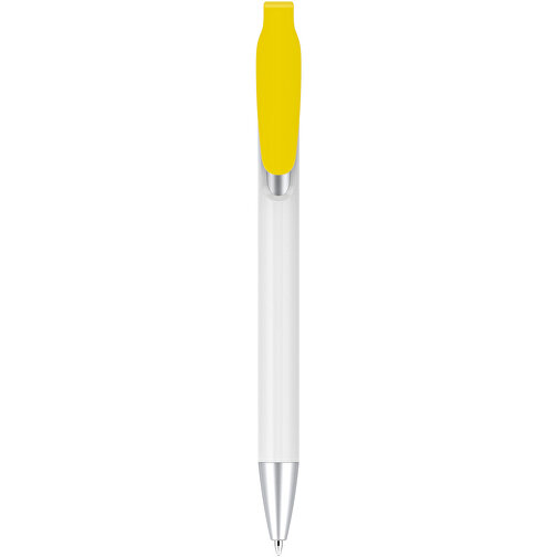Kugelschreiber – Fanny Silber , Promo Effects, gelb, Kunststoff, 14,20cm x 1,20cm (Länge x Breite), Bild 4