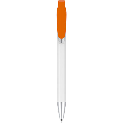Kugelschreiber – Fanny Silber , Promo Effects, orange, Kunststoff, 14,20cm x 1,20cm (Länge x Breite), Bild 4