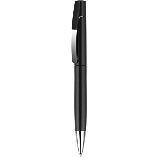 Kugelschreiber Lucky Metallic , Promo Effects, schwarz metallic, Kunststoff, 14,00cm x 1,10cm (Länge x Breite), Bild 2