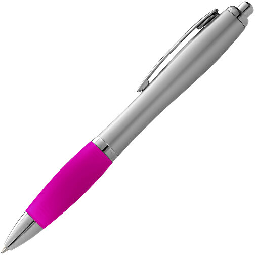 Nash Kugelschreiber Silbern Mit Farbigem Griff , silber / rosa, ABS Kunststoff, 14,00cm (Länge), Bild 3