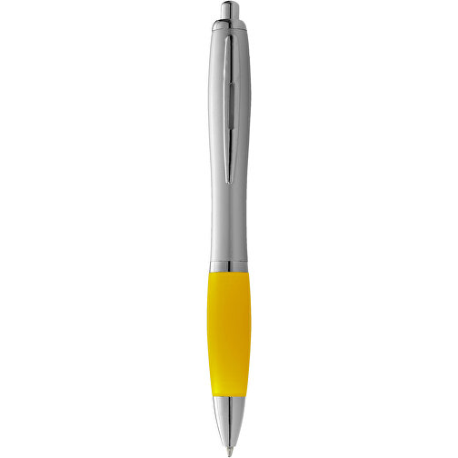 Nash kuglepen med sølv krop og farvet greb, Billede 1