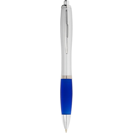 Nash Kugelschreiber Silbern Mit Farbigem Griff , silber / royalblau, ABS Kunststoff, 14,00cm (Länge), Bild 1