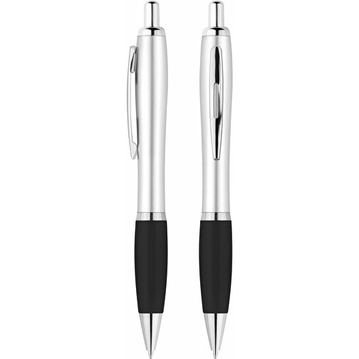 EXPRESSDRUCK Druckkugelschreiber 'Beta' , silber, schwarz, ABS, 14,10cm (Länge), Bild 1