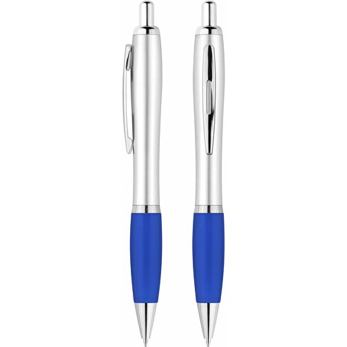 EXPRESSDRUCK Druckkugelschreiber 'Beta' , silber, blau, ABS, 14,10cm (Länge), Bild 1