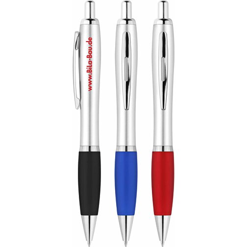 EXPRESSDRUCK Druckkugelschreiber 'Beta' , silber, blau, ABS, 14,10cm (Länge), Bild 2
