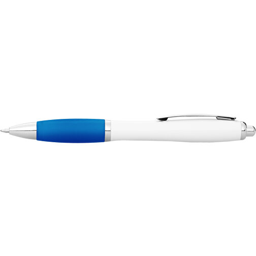 Nash Kugelschreiber Weiss Mit Farbigem Griff , weiss / aquablau, ABS Kunststoff, 14,00cm (Höhe), Bild 4