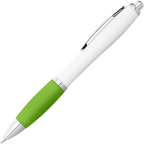 Nash Kugelschreiber Weiß Mit Farbigem Griff , weiß / limone, ABS Kunststoff, 14,00cm (Länge), Bild 3
