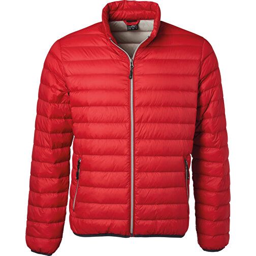 Men’s Down Jacket , James Nicholson, rot/silber, Oberstoff: 100% Polyamid, Futterstoff: 100% Polyamid, Wattierung: 90% Daunen, 10% Federn, M, , Bild 1