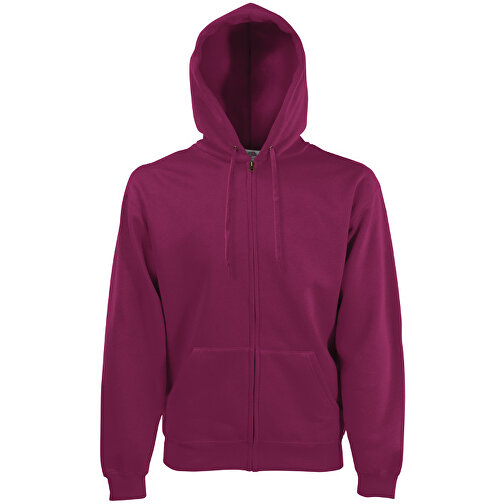 Zip Hooded Sweat Jacket , Fruit of the Loom, burgund, 70 % Baumwolle / 30 % Polyester, XL, , Bild 1
