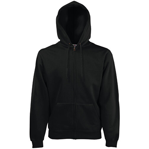 Zip Hooded Sweat Jacket , Fruit of the Loom, schwarz, 70 % Baumwolle / 30 % Polyester, S, , Bild 1