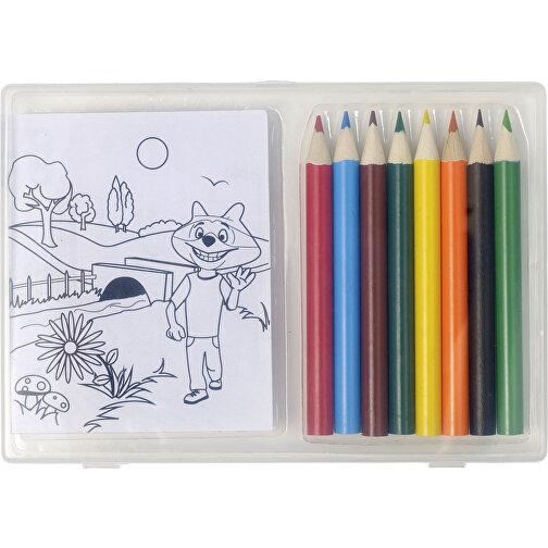 Set à dessin de 8 crayons de couleur et 20 feuilles, Image 1