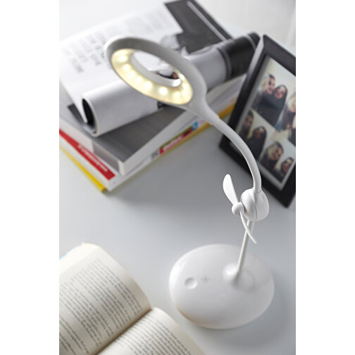Akku-Lampe Mit Ventilator FRESH LIGHT , weiß, Kunststoff, 13,50cm x 48,00cm x 12,00cm (Länge x Höhe x Breite), Bild 2