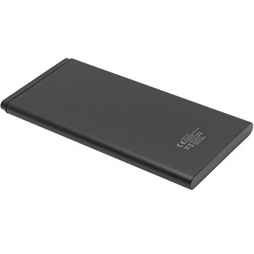 Powerbank INDICATOR , schwarz, Aluminium / Kunststoff, 16,20cm x 1,00cm x 7,80cm (Länge x Höhe x Breite), Bild 2