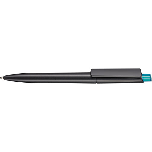 Kugelschreiber CREST RECYCLED , Ritter-Pen, schwarz recycled/türkis TR/FR, ABS-Kunststoff, 14,90cm (Länge), Bild 3