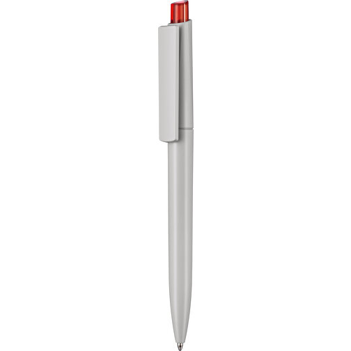 Kugelschreiber CREST RECYCLED , Ritter-Pen, grau recycled/feuer-rot TR/FR, ABS-Kunststoff, 14,90cm (Länge), Bild 1
