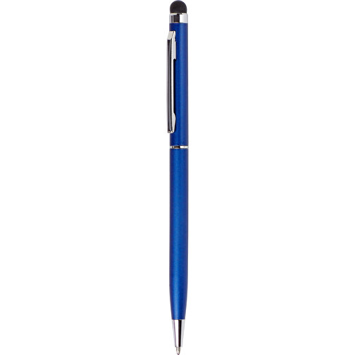Kugelschreiber Aus Aluminium Irina , blau, Aluminium, Metall, Kautschuk, 13,40cm (Höhe), Bild 1