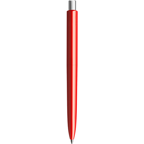 Prodir DS8 PPP Push Kugelschreiber , Prodir, rot/silber satiniert, Kunststoff/Metall, 14,10cm x 1,50cm (Länge x Breite), Bild 3