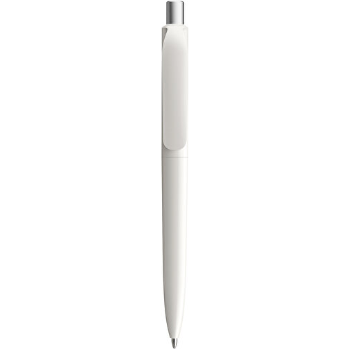 Prodir DS8 PPP Push Kugelschreiber , Prodir, weiss/silber satiniert, Kunststoff/Metall, 14,10cm x 1,50cm (Länge x Breite), Bild 1