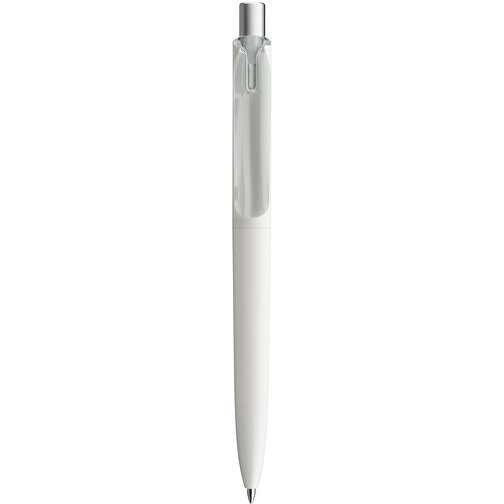 Prodir DS8 PMM Push Kugelschreiber , Prodir, weiß/silber satiniert, Kunststoff/Metall, 14,10cm x 1,50cm (Länge x Breite), Bild 1
