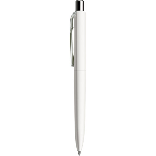 Prodir DS8 PMM Push Kugelschreiber , Prodir, weiß/silber poliert, Kunststoff/Metall, 14,10cm x 1,50cm (Länge x Breite), Bild 2