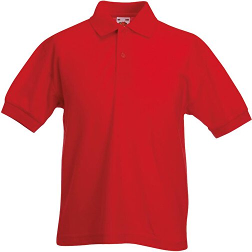 Kids 65/35 Pique Polo , Fruit of the Loom, rot, 35 % Baumwolle / 65 % Polyester, 152, , Bild 1