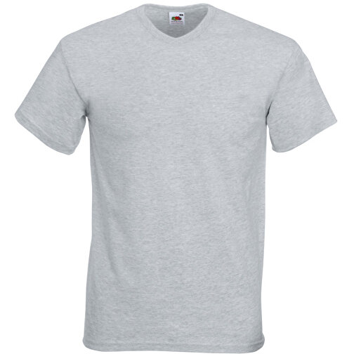 Value V-Neck T-Shirt , Fruit of the Loom, grau meliert, 97 % Baumwolle / 3 % Polyester, S, , Bild 1