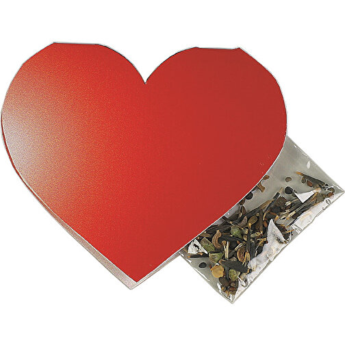 Klappkärtchen Herz , rot, Papier, Folie, Samen, 8,00cm x 7,00cm (Länge x Breite), Bild 1