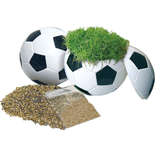 Rasender Fußball In Präsentpackung , weiß, Kunststoff, Substrat, Folie, Samen, Papier, 9,50cm x 9,50cm x 9,50cm (Länge x Höhe x Breite), Bild 2
