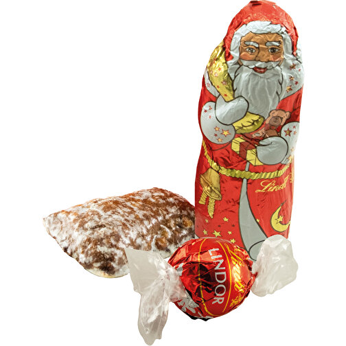 Süße Nikolausgrüße , Lindt, gold, Papier, Folie, Schokolade, Gebäck, 7,00cm x 16,00cm x 4,00cm (Länge x Höhe x Breite), Bild 2