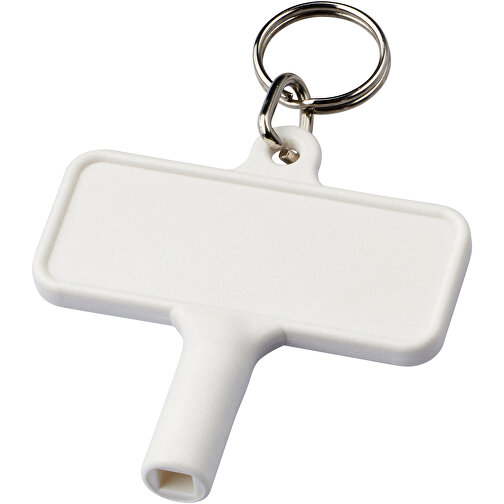 Largo Kunststoff Heizkörperschlüssel Mit Schlüsselanhänger , weiß, PC Kunststoff, Metall, 6,10cm x 0,90cm x 5,80cm (Länge x Höhe x Breite), Bild 1