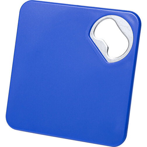 Flaschenöffner Untersetzer OLMUX , blau, 8,20cm x 0,40cm x 8,20cm (Länge x Höhe x Breite), Bild 1