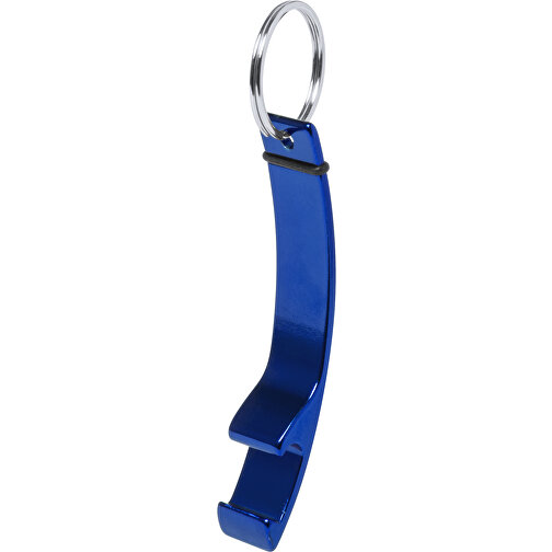 Schlüsselanhänger Flaschenöffner MILTER , blau, Aluminium, 0,90cm x 1,50cm x 7,90cm (Länge x Höhe x Breite), Bild 1