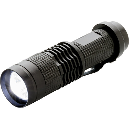 Kompakte 3W Cree Taschenlampe, Schwarz , schwarz, Aluminium, 9,00cm (Höhe), Bild 1