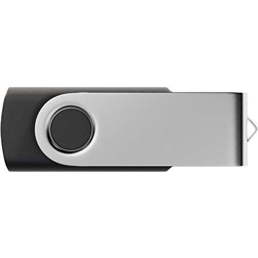 USB-Stick SWING Color 2.0 2 GB , Promo Effects MB , schwarz / silber MB , 2 GB , Kunststoff, Metall MB , 5,80cm x 1,09cm x 1,90cm (Länge x Höhe x Breite), Bild 2