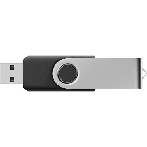 USB-Stick SWING Color 2.0 8 GB , Promo Effects MB , schwarz / silber MB , 8 GB , Kunststoff, Metall MB , 5,80cm x 1,09cm x 1,90cm (Länge x Höhe x Breite), Bild 3