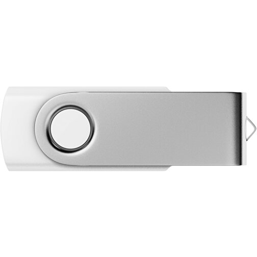 USB-Stick SWING Color 2.0 1 GB , Promo Effects MB , weiß / silber MB , 1 GB , Kunststoff, Metall MB , 5,80cm x 1,09cm x 1,90cm (Länge x Höhe x Breite), Bild 2